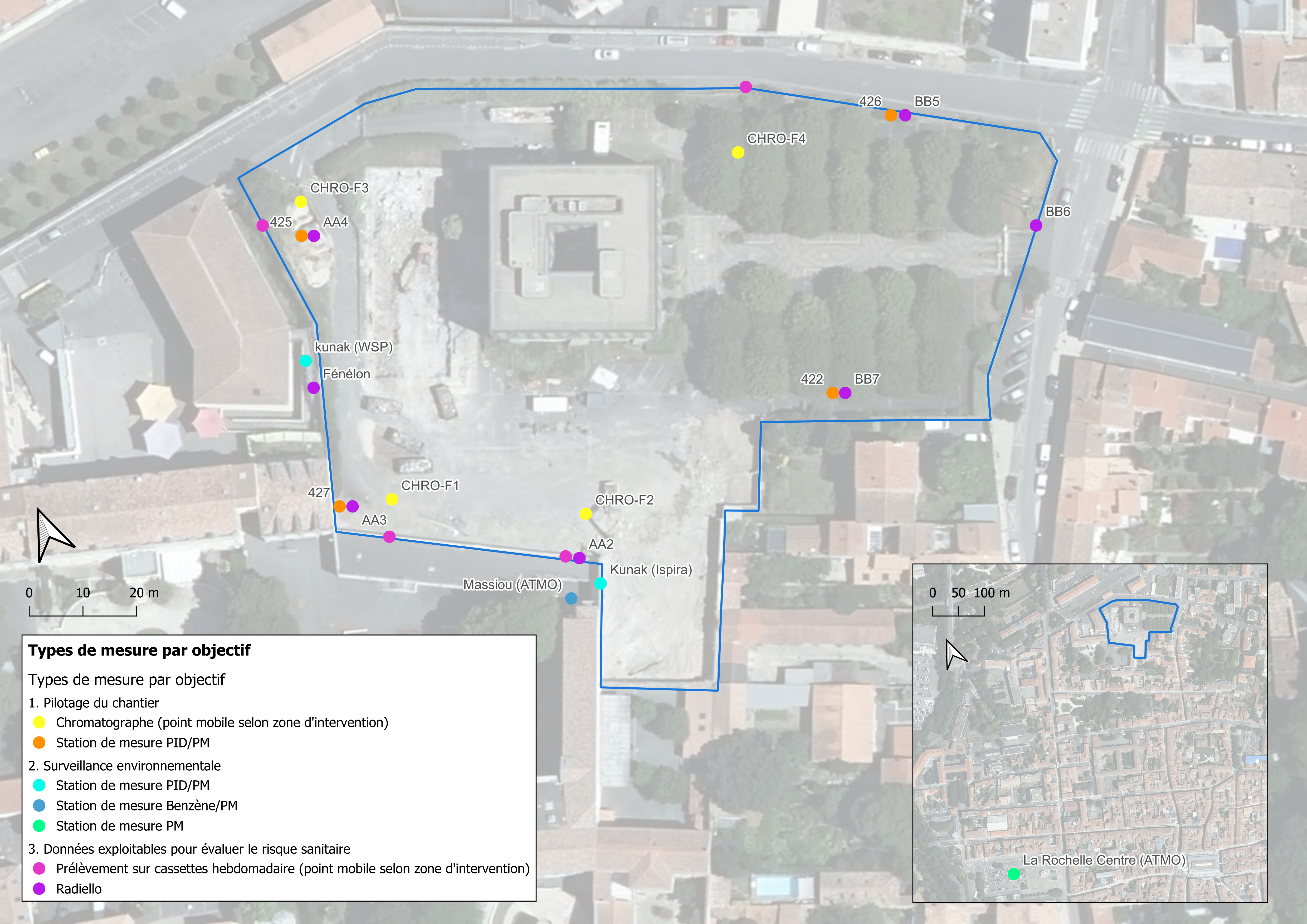 Carte des points de mesure
